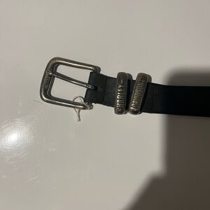 Harley-Davidson Black Leather Belt with Silver Accents
